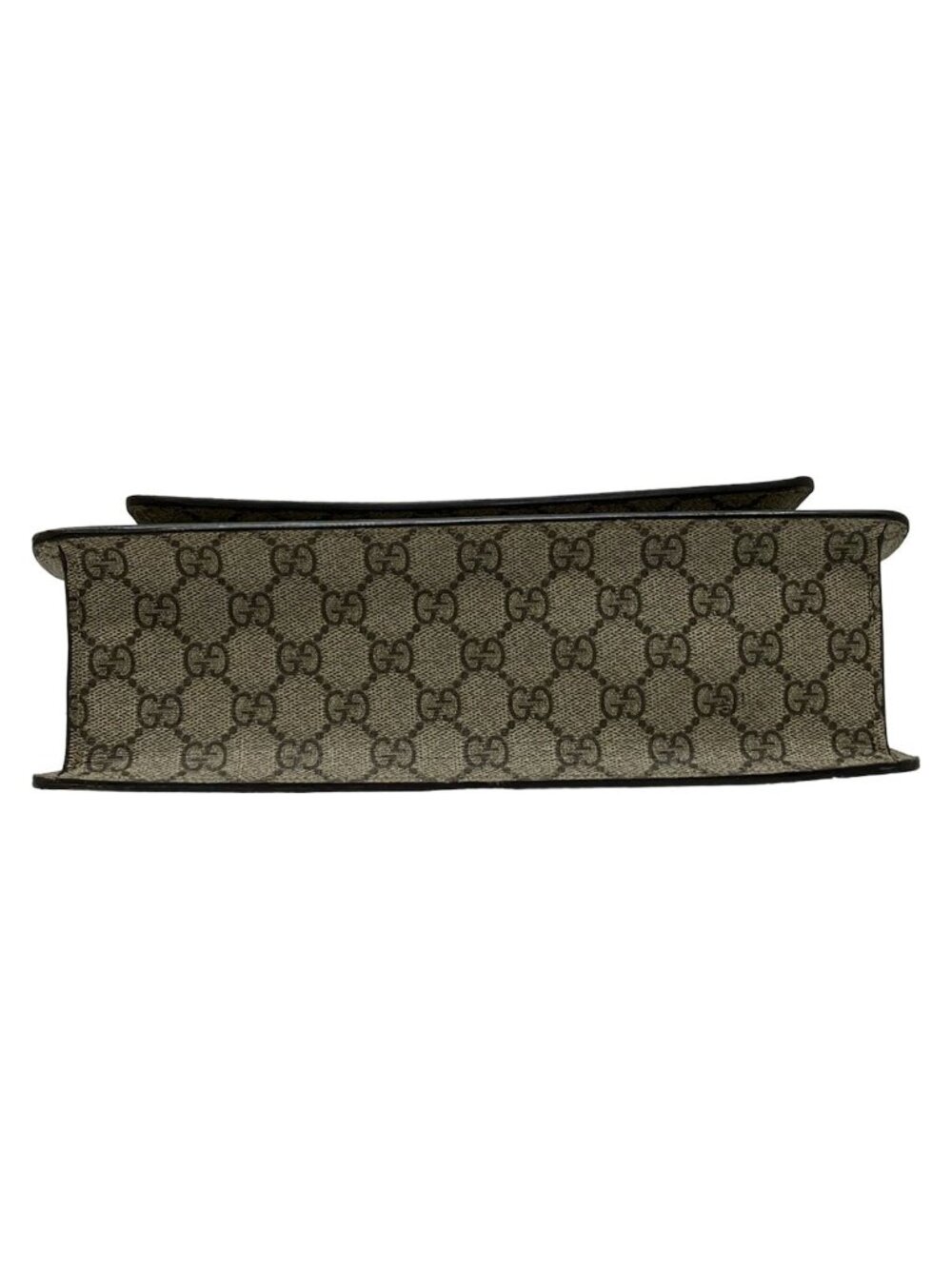 Gucci Handbag GG Plus Supreme Beige Dark Brown Leather - Picture 5 of 10